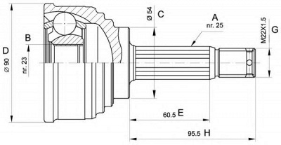 OPEN PARTS cvj514710 -  Шарнирный комплект, приводной вал